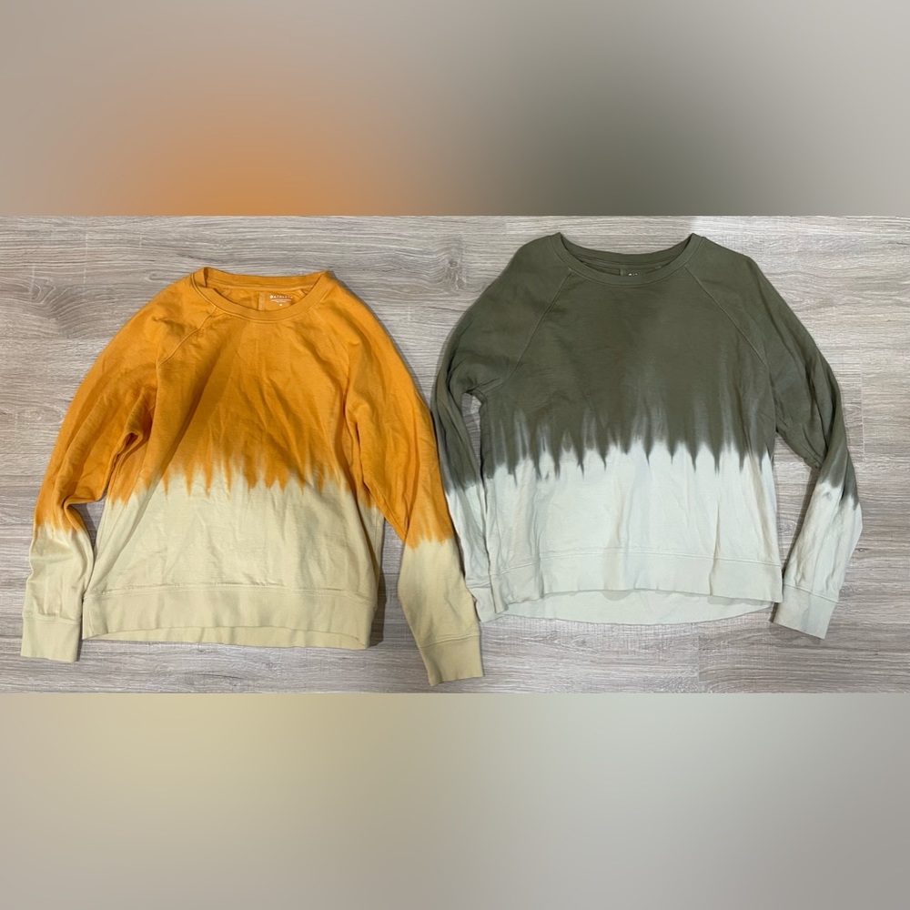 Athleta 2 dip dyed sweatshirts, medium, lightweight